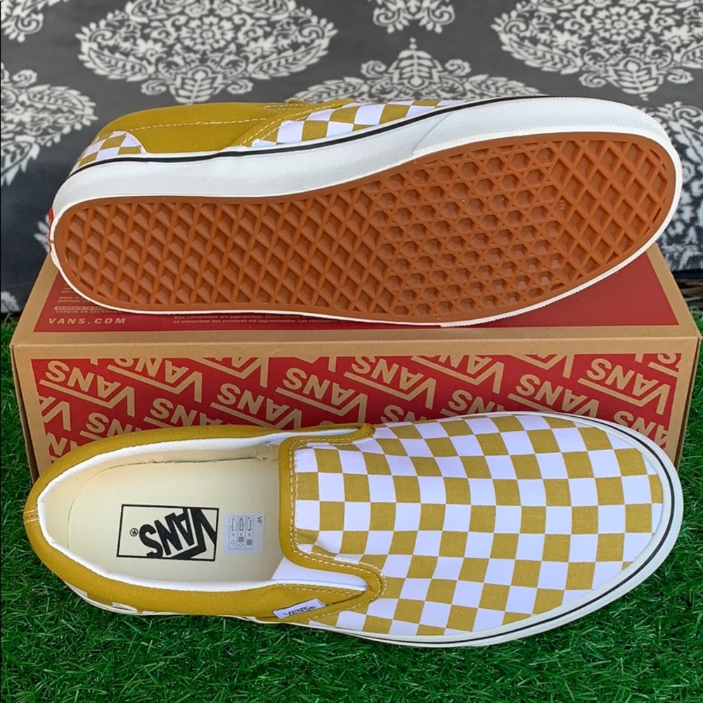 VANS CLASSIC SLIP ON CHECKERBOARD OLIVE OIL MEN’S - Picture 6 of 16